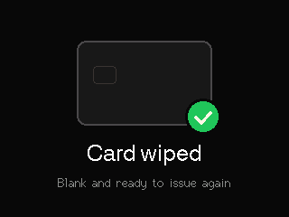 Card wiped (wiping a card) still