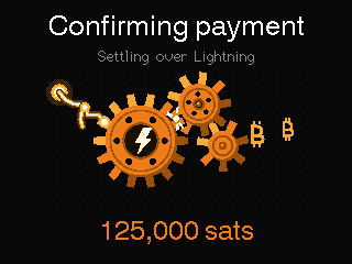 Large payment (125,000 sats) frame 4 of 12
