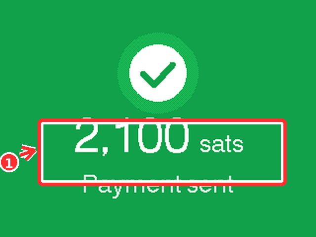 RIC payment sent screen