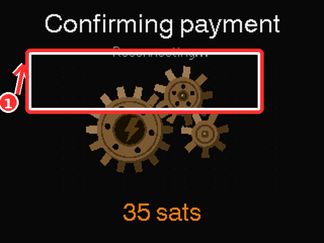 RIC confirming payment screen